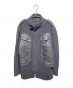 BELSTAFF BLACK LABELベルスタッフ ブラック ラベル）の古着「レザー切替ジャケット」｜ブラック