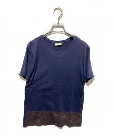 DRIES VAN NOTEN（ドリスヴァンノッテン）の古着「裾カモフラ半袖Tシャツ」｜ネイビー