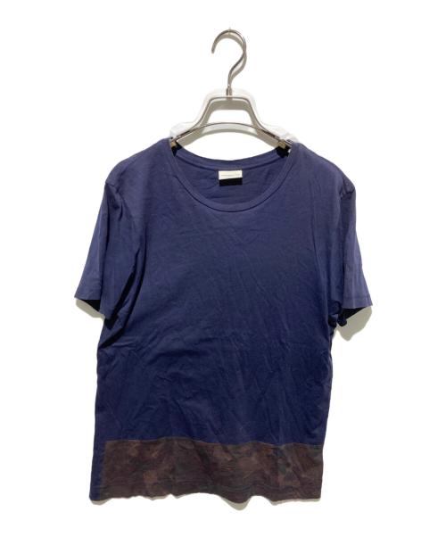 DRIES VAN NOTEN（ドリスヴァンノッテン）DRIES VAN NOTEN (ドリスヴァンノッテン) 裾カモフラ半袖Tシャツ ネイビー サイズ:Mの古着・服飾アイテム