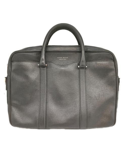 HUGO BOSS（ヒューゴ ボス）HUGO BOSS (ヒューゴ ボス) レザーブリーフケース ブラックの古着・服飾アイテム