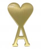 AMI PARISアミ パリス）の古着「ハートモチーフゴールド ロゴブローチ」｜ゴールド