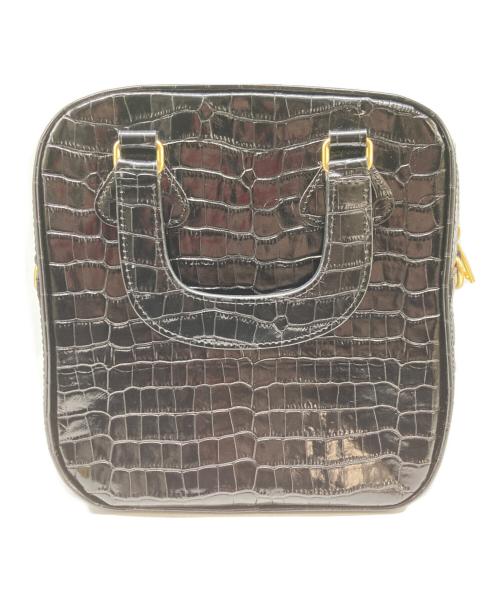 SPORT MAX（スポーツマックス）SPORT MAX (スポーツマックス) クロコ型押し2wayバッグ ブラックの古着・服飾アイテム