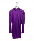 PLEATS PLEASEプリーツプリーズ）の古着「98年 Hoodie Pleated Zip-up Coat/フーディ プリーツ ジップアップコート」｜パープル