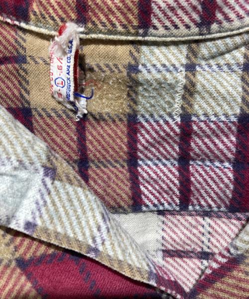 Sears（シアーズ）Sears (シアーズ) 60ｓチェックシャツ レッド サイズ:Ｌの古着・服飾アイテム