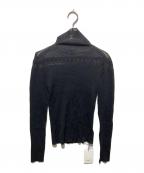 MIESROHEミースロエ）の古着「シアーRIB切り替えニットトップス」｜ブラック