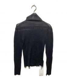 MIESROHE（ミースロエ）の古着「シアーRIB切り替えニットトップス」｜ブラック