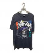 stussyステューシー）の古着「プリントTシャツ」｜ブラック