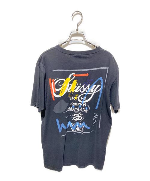 stussy（ステューシー）stussy (ステューシー) プリントTシャツ ブラック サイズ:Ｌの古着・服飾アイテム
