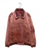 KNOLES&CARTERノールズ＆カーター）の古着「オールドレザージャケット」｜レッド