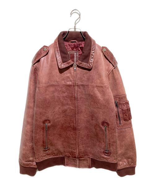 KNOLES&CARTER（ノールズ＆カーター）KNOLES&CARTER (ノールズ＆カーター) オールドレザージャケット レッド サイズ:不明の古着・服飾アイテム