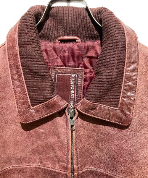KNOLES&CARTER（ノールズ＆カーター）KNOLES&CARTER (ノールズ＆カーター) オールドレザージャケット レッド サイズ:不明の古着・服飾アイテム