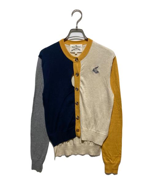 Vivienne Westwood ANGLOMANIA（ヴィヴィアンウエストウッドアングロマニア）VIVIENNE WESTWOOD ANGLOMANIA (ヴィヴィアンウエストウッドアングロマニア) オーブ刺繍変形カーディガン マルチカラー サイズ:38の古着・服飾アイテム