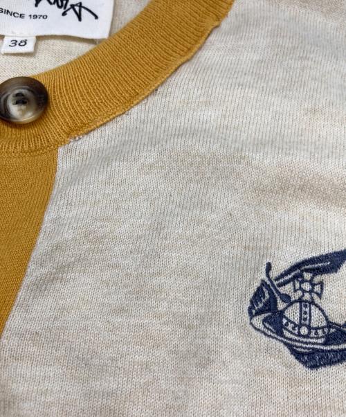 Vivienne Westwood ANGLOMANIA（ヴィヴィアンウエストウッドアングロマニア）VIVIENNE WESTWOOD ANGLOMANIA (ヴィヴィアンウエストウッドアングロマニア) オーブ刺繍変形カーディガン マルチカラー サイズ:38の古着・服飾アイテム