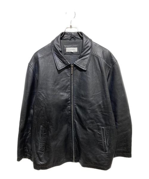 Calvin Klein（カルバンクライン）Calvin Klein (カルバンクライン) レザージャケット ブラック サイズ:XXLの古着・服飾アイテム