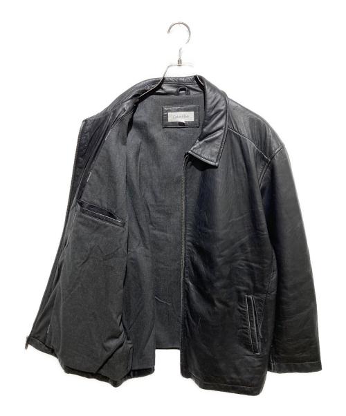 Calvin Klein（カルバンクライン）Calvin Klein (カルバンクライン) レザージャケット ブラック サイズ:XXLの古着・服飾アイテム