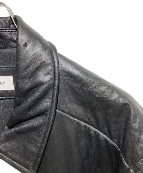 Calvin Klein（カルバンクライン）Calvin Klein (カルバンクライン) レザージャケット ブラック サイズ:XXLの古着・服飾アイテム