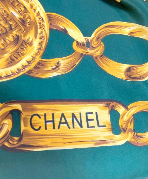 CHANEL（シャネル）CHANEL (シャネル) チェーンロゴスカーフ グリーンの古着・服飾アイテム