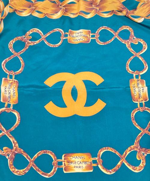 CHANEL（シャネル）CHANEL (シャネル) チェーンロゴスカーフ グリーンの古着・服飾アイテム