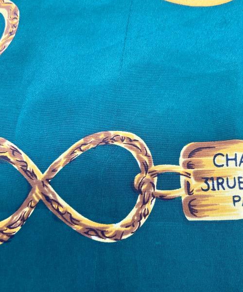 CHANEL（シャネル）CHANEL (シャネル) チェーンロゴスカーフ グリーンの古着・服飾アイテム