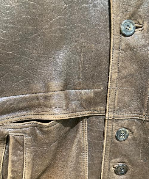 MENS ROBO（メンズロボ）MENS ROBO (メンズロボ) レザーフーデッドコート ブラウン サイズ:Mの古着・服飾アイテム