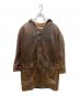 MENS ROBO（メンズロボ）の古着「レザーフーデッドコート」｜ブラウン