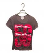 Vivienne Westwoodヴィヴィアンウエストウッド）の古着「y2k テキストプリントtシャツ」｜ブラウン