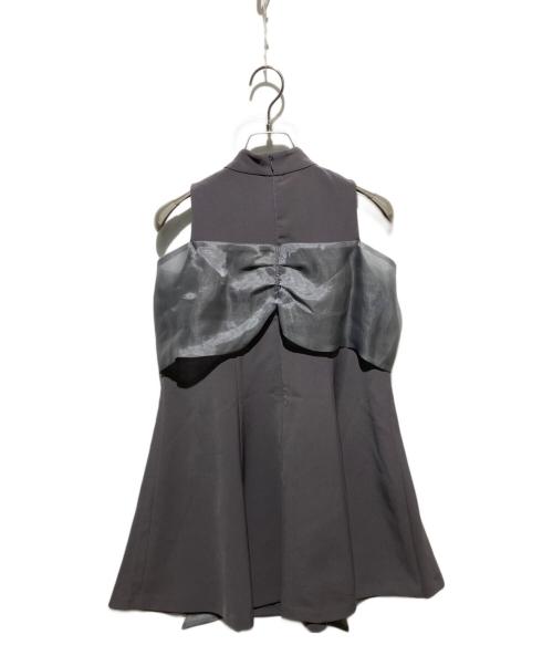 MISTREASS（ミストレアス）MISTREASS (ミストレアス) Sheer Big Ribbon Mini Dress グレー サイズ:FREEの古着・服飾アイテム