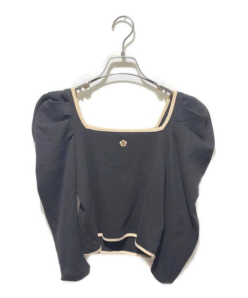Lily Brown（リリーブラウン）Lily Brown (リリーブラウン) MARY QUANT (マリークヮント) パフスリーブカットソー ブラック サイズ:ONEの古着・服飾アイテム