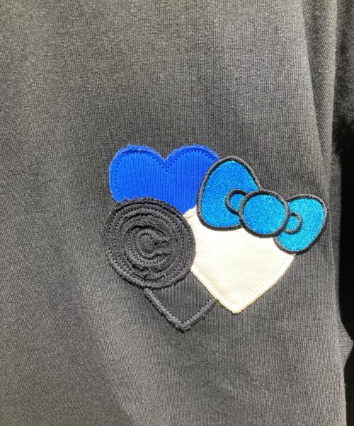 Coin Parking Delivery（コインパーキングデリバリー）COIN PARKING DELIVERY (コインパーキングデリバリー) SANRIO CHARACTERS (サンリオキャラクターズ) コラボパッチワークカットソー/Patchwork L/S Tee ブラック サイズ:L-XLの古着・服飾アイテム