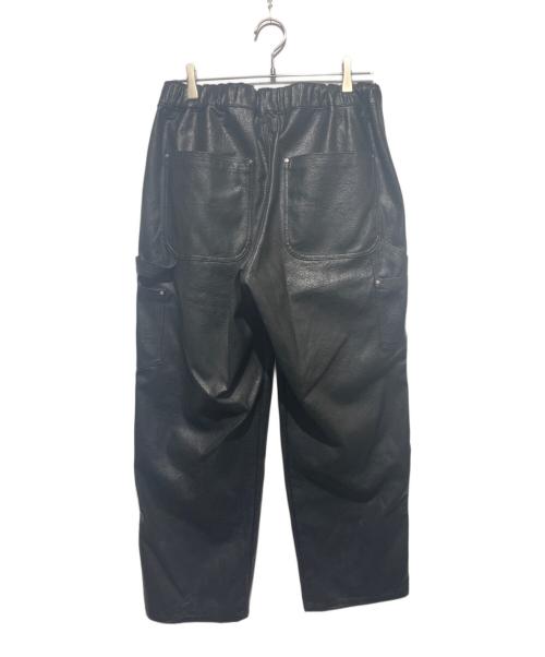 DANKE SCHON（ダンケ シェーン）Danke schon (ダンケ シェーン) エコレザーダブルニーパンツ/PU Leather Knee Painter Pants ブラック サイズ:Lの古着・服飾アイテム