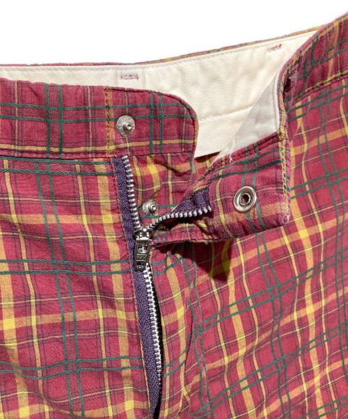 RRL（ダブルアールエル）RRL (ダブルアールエル) USA製 3つ星タグ 90s チェックショーツ レッド サイズ:W34の古着・服飾アイテム