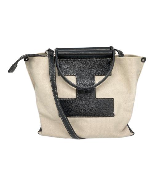 IACUCCI（イアクッチ）IACUCCI (イアクッチ) ソルベットS/2WAYショルダーバッグ ベージュ×ブラックの古着・服飾アイテム