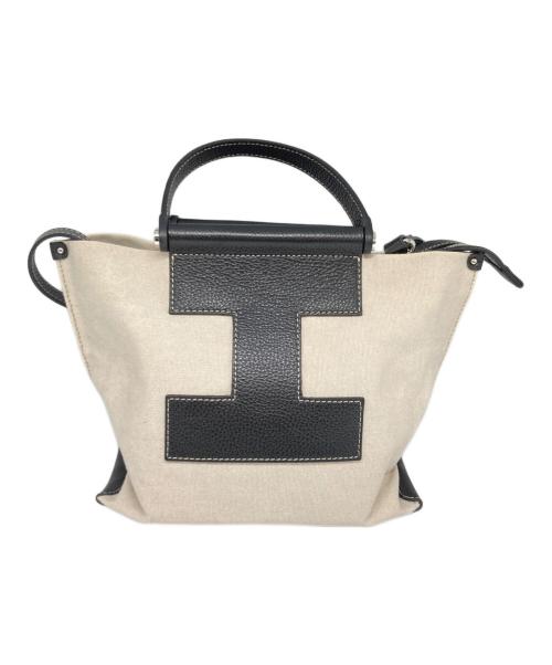 IACUCCI（イアクッチ）IACUCCI (イアクッチ) ソルベットS/2WAYショルダーバッグ ベージュ×ブラックの古着・服飾アイテム