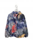 DIESELディーゼル）の古着「J-MIRRグラフィックフーデットジャケット」｜レッド×グレー