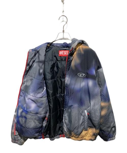 DIESEL（ディーゼル）DIESEL (ディーゼル) J-MIRRグラフィックフーデットジャケット レッド×グレー サイズ:46の古着・服飾アイテム