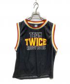 TWICEトゥワイス）の古着「メッシュタンクトップ/READY TO BE SPECIAL」｜ブラック