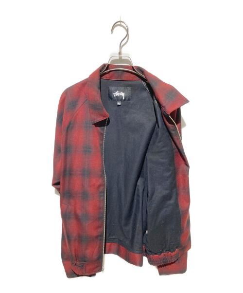 stussy（ステューシー）stussy (ステューシー) SHADOW PLAID BRYAN JACKET レッド サイズ:Ｌの古着・服飾アイテム