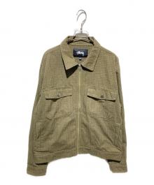 stussy（ステューシー）の古着「CHECK GARAGE JKT/パッチロゴジャケット」｜カーキ