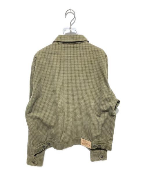 stussy（ステューシー）stussy (ステューシー) CHECK GARAGE JKT/パッチロゴジャケット カーキ サイズ:Ｌの古着・服飾アイテム