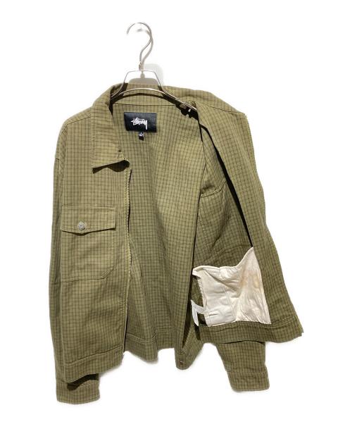 stussy（ステューシー）stussy (ステューシー) CHECK GARAGE JKT/パッチロゴジャケット カーキ サイズ:Ｌの古着・服飾アイテム