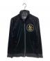 roen sports（ロエン）の古着「ラインストーン両面刺繍ベロアトラックジャケット」｜ブラック