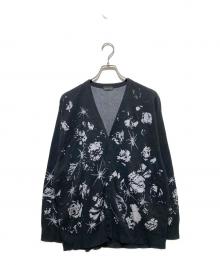 LAD MUSICIAN（ラッドミュージシャン）の古着「HIGH GAUGE FLOWER KNIT CARDIGAN」｜ブラック