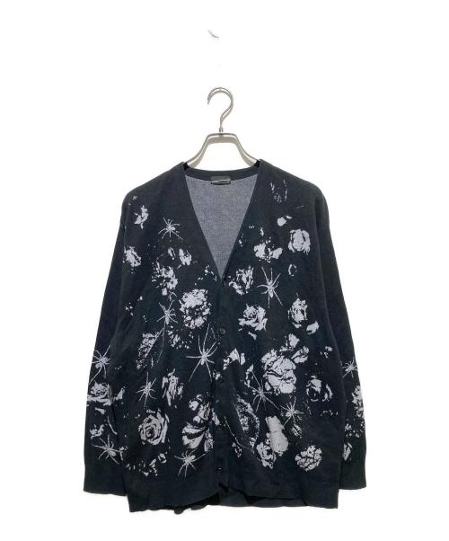 LAD MUSICIAN（ラッドミュージシャン）LAD MUSICIAN (ラッドミュージシャン) HIGH GAUGE FLOWER KNIT CARDIGAN ブラック サイズ:44の古着・服飾アイテム