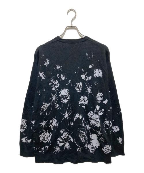 LAD MUSICIAN（ラッドミュージシャン）LAD MUSICIAN (ラッドミュージシャン) HIGH GAUGE FLOWER KNIT CARDIGAN ブラック サイズ:44の古着・服飾アイテム