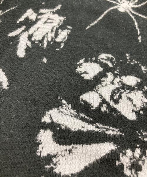 LAD MUSICIAN（ラッドミュージシャン）LAD MUSICIAN (ラッドミュージシャン) HIGH GAUGE FLOWER KNIT CARDIGAN ブラック サイズ:44の古着・服飾アイテム