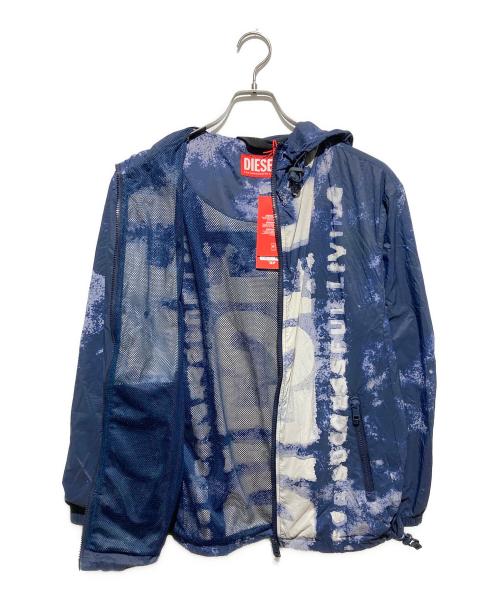 DIESEL（ディーゼル）DIESEL (ディーゼル) J-WARRET-LOGO-LOGO ナイロンジャケット ブルー サイズ:44 未使用品の古着・服飾アイテム