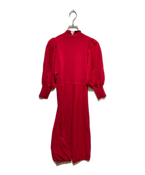 ANAYI（アナイ）ANAYI (アナイ) ファインメリノフレアニット ワンピース レッド サイズ:38の古着・服飾アイテム