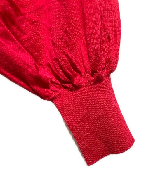 ANAYI（アナイ）ANAYI (アナイ) ファインメリノフレアニット ワンピース レッド サイズ:38の古着・服飾アイテム