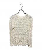 IENAイエナ）の古着「Flowerストレッチレース ペプラムプルオーバー」｜アイボリー