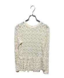 IENA（イエナ）の古着「Flowerストレッチレース ペプラムプルオーバー」｜アイボリー